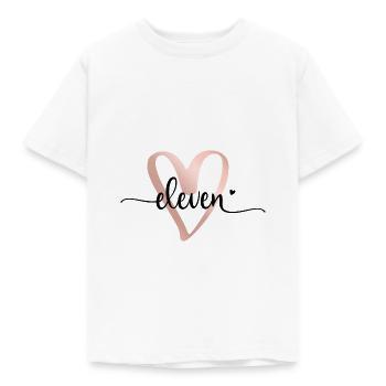 Elfter Geburtstag 11 Mädchen Eleven Herz Elf Jahre - Kinder T-Shirt - Weiß - Vorne - AI Model Kid Male (0cm)