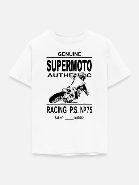 Supermoto - Kinder T-Shirt - Weiß