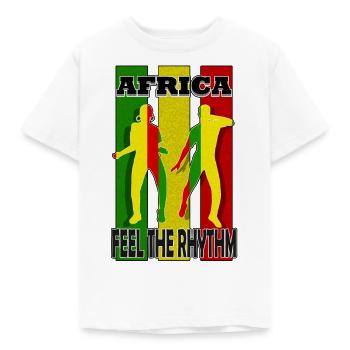 Afrika spürt den Rhythmus - Kinder T-Shirt - Weiß - Vorne - AI Model Kid Male (0cm)