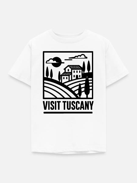 visit tuscany - Kinder T-Shirt - Weiß
