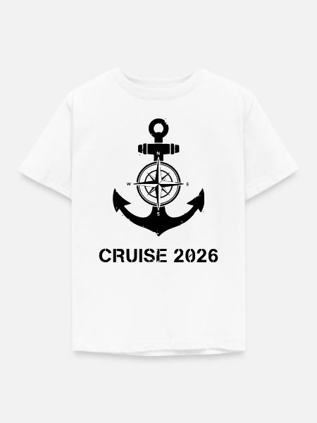 Anker Kompass Cruise 2026 - Kinder T-Shirt - Weiß