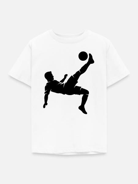 Fussballer Fallrückzieher - Kinder T-Shirt - Weiß