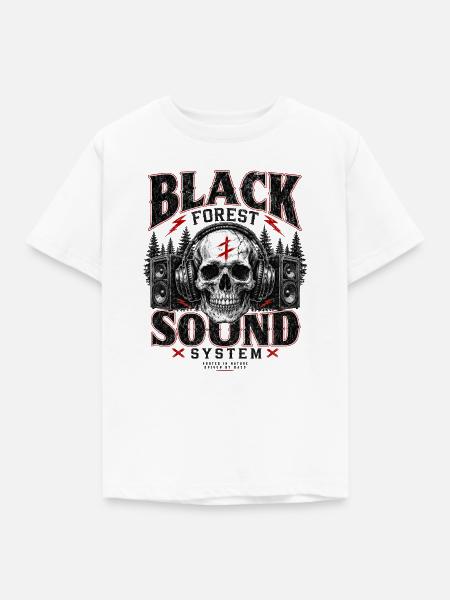 Black Forest Sound Skull - Kinder T-Shirt - Weiß