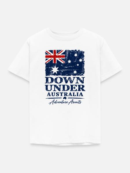 Down Under - Australia - Australien - Aussie - Kinder T-Shirt - Weiß