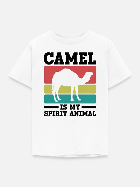 Kamel Seelentier Retro - Kinder T-Shirt - Weiß