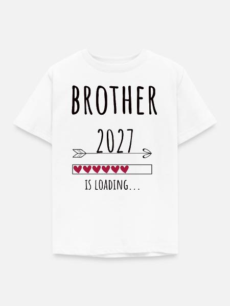 Pregnancy Announcement – Bruder 2027 Geschenk - Kinder T-Shirt - Weiß