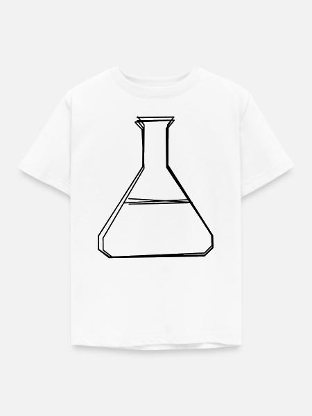 Laborkolben handgezeichnet - Kinder T-Shirt - Weiß