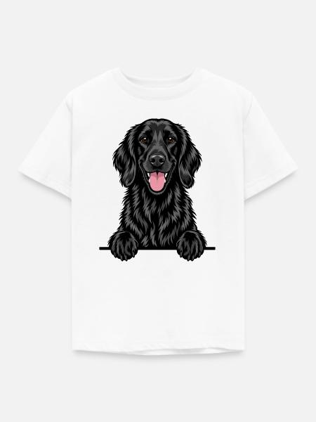 Flat Coated Retriever - Kinder T-Shirt - Weiß