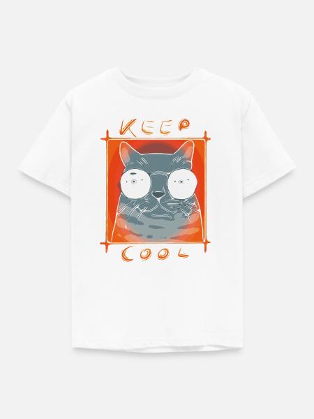 Cool Cat 1 - Kinder T-Shirt - Weiß