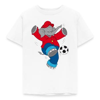 Benjamin Blümchen spielt Fußball - Kinder T-Shirt - Weiß - Vorne - AI Model Kid Male (0cm)