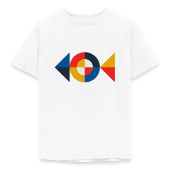 Geometrisch 03. Fisch. - Kinder T-Shirt - Weiß - Vorne - AI Model Kid Male (0cm)