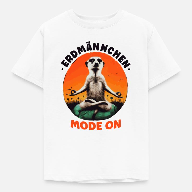 Erdmännchen Meditation - Kinder T-Shirt - Weiß