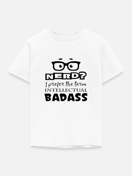 Nerd Badass - Kinder T-Shirt - Weiß
