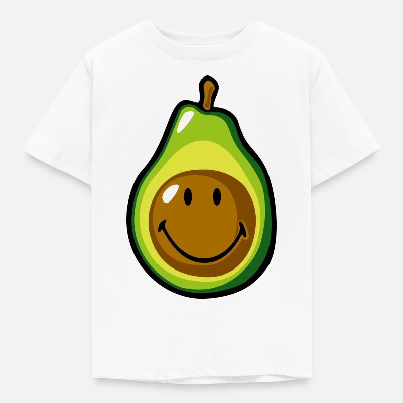 Smiley Avocado Pear - Kinder T-Shirt - Weiß