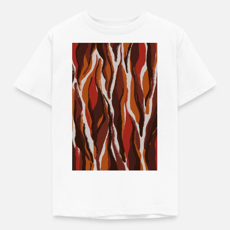 Red Tiger Pattern - Kids' T-Shirt - white