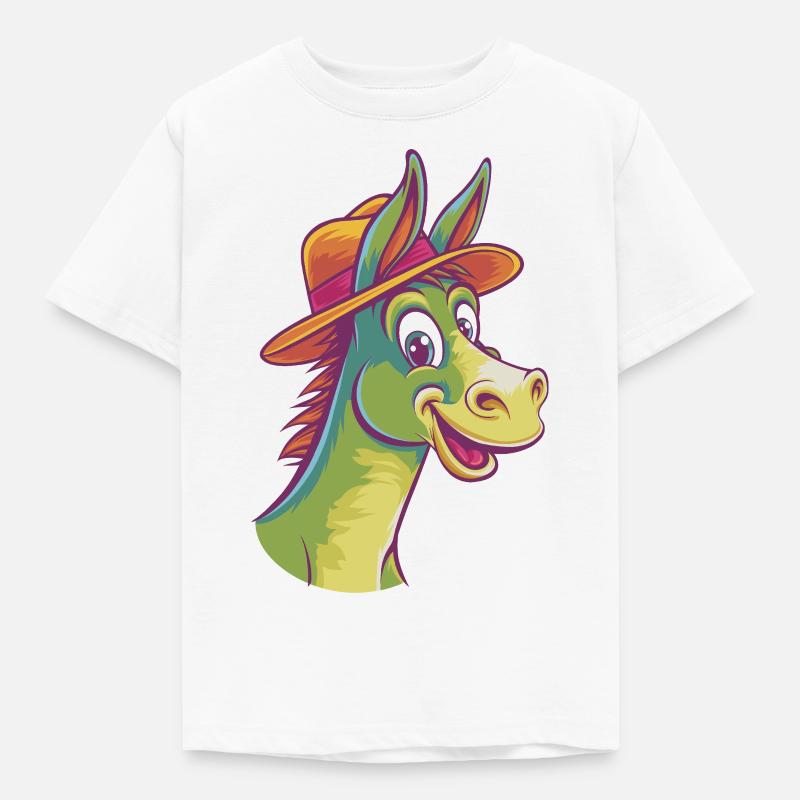 Fröhlicher Esel - Kinder T-Shirt - Weiß