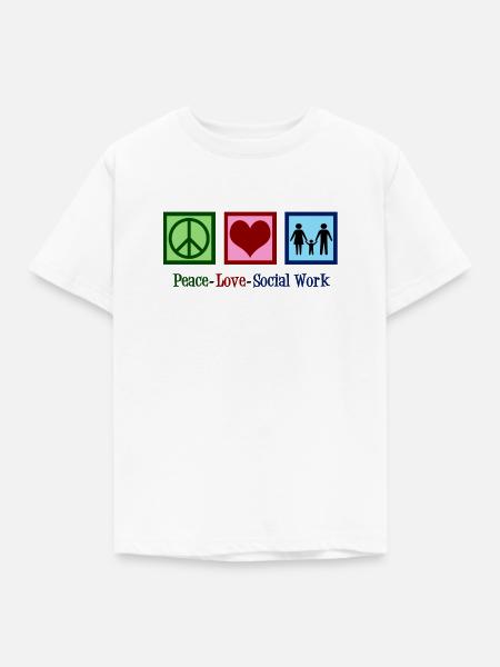 Friedensliebes-Sozialarbeit - Kinder T-Shirt - Weiß