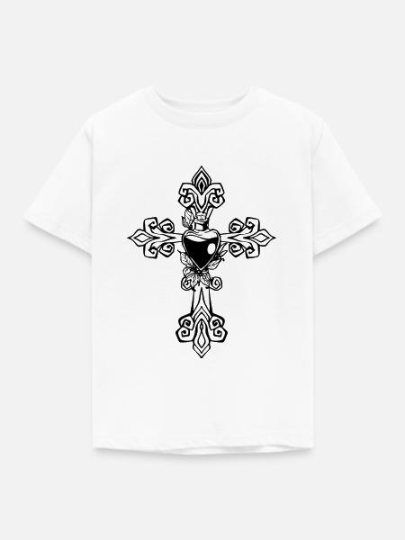 Gotisches Kreuz - Kinder T-Shirt - Weiß