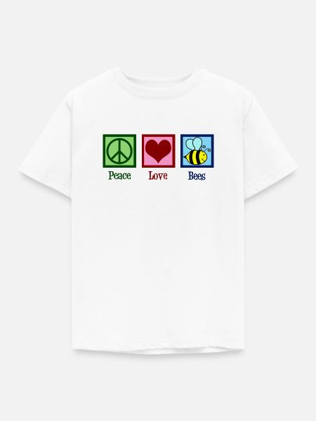 Friedensliebes-Bienen - Kinder T-Shirt - Weiß