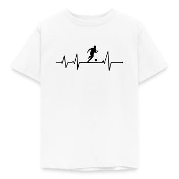Herzschlag Fußball Fußballspieler Geschenkidee Fun - Kinder T-Shirt - Weiß - Vorne - AI Model Kid Male (0cm)