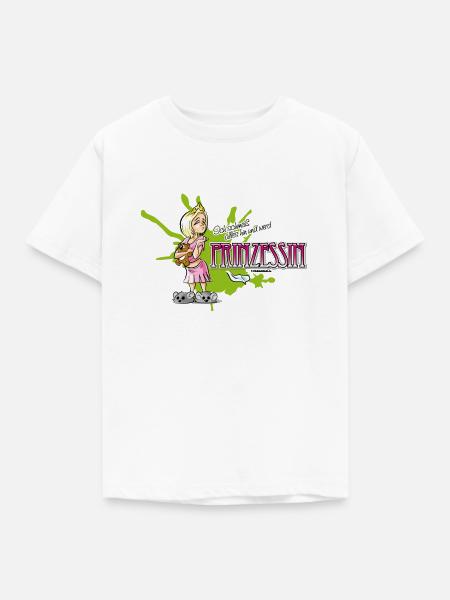 kleine genervte Prinzessin mit Teddy und Spruch - Kinder T-Shirt - Weiß