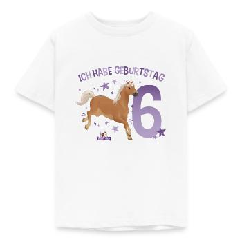 schleich® HORSE CLUB 6 Jahre Sechster Geburtstag - Kinder T-Shirt - Weiß - Vorne - AI Model Kid Male (0cm)