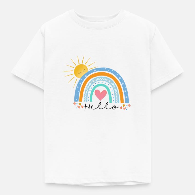 Regenbogen - Kinder T-Shirt - Weiß