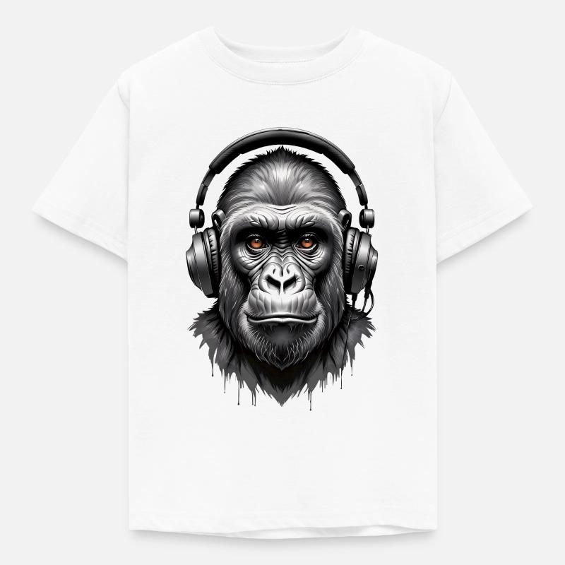 Techno Gorilla - Kids' T-Shirt - white