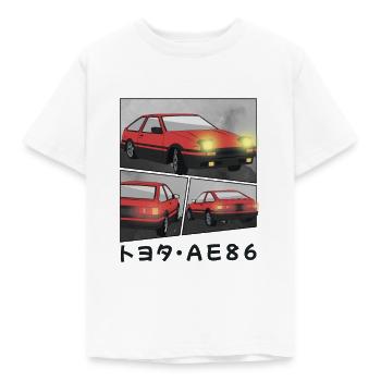 LAVA RED CAR COMIC / POP UP HEADLIGHTS HATCHBACK - Kids' T-Shirt - white - Front - AI Model Kid Male (0cm)