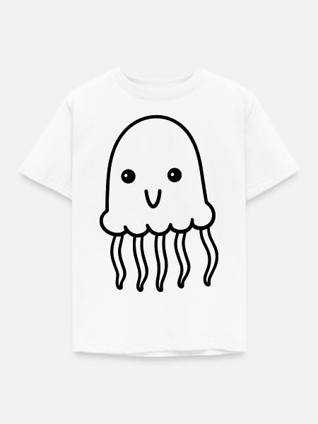 Qualle - Kinder T-Shirt - Weiß