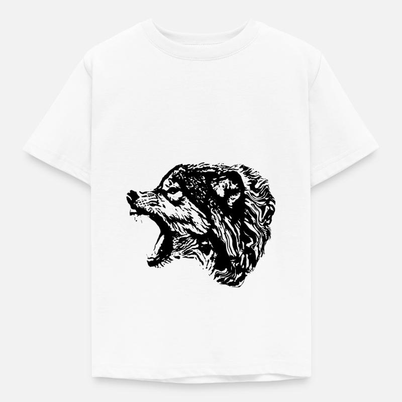 Wolf - Kinder T-Shirt - Weiß