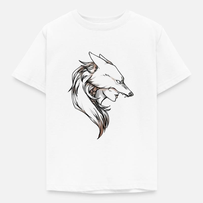 wolf - Kinder T-Shirt - Weiß