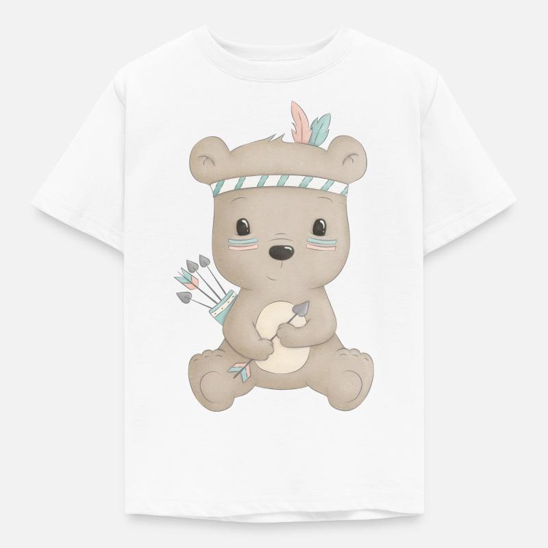 cute bear boho - Kids' T-Shirt - white