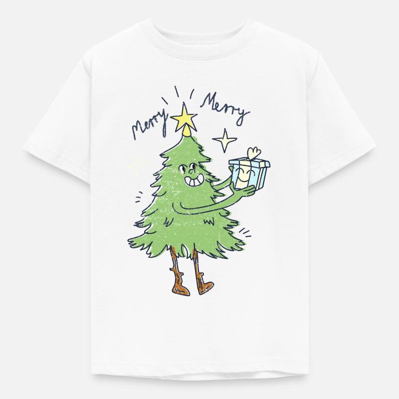 Weihnachtsbaum - Kinder T-Shirt - Weiß