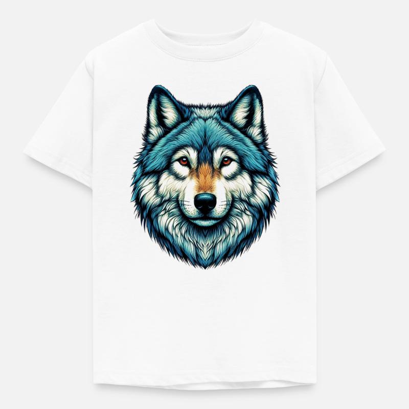Wolf - Kinder T-Shirt - Weiß
