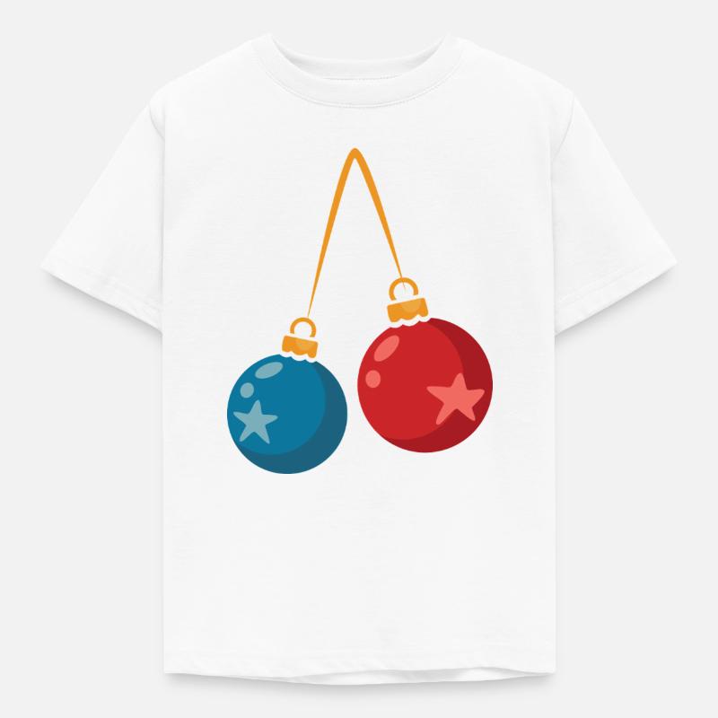 Conception de décoration de boules de Noël colorées - T-shirt Enfant - blanc