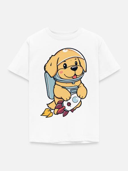 Astro Puppy - Kinder T-Shirt - Weiß