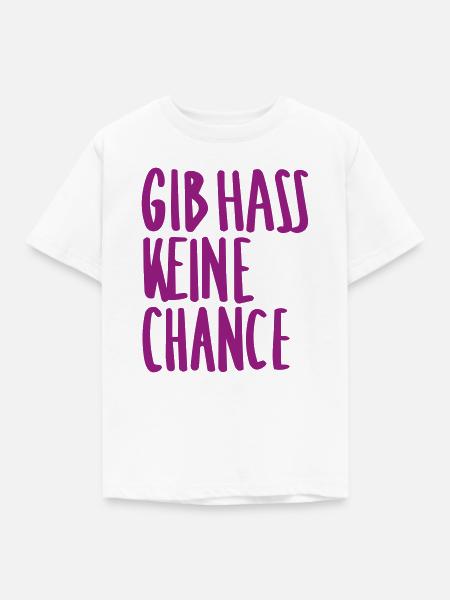 Gib Hass Keine Chance - Kinder T-Shirt - Weiß