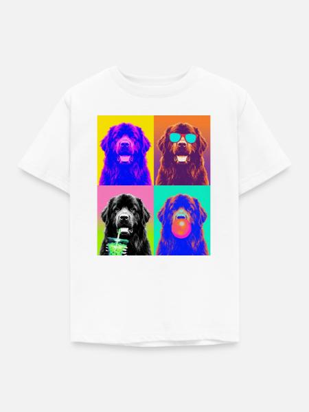Hunde Neufundländer Hund - Kinder T-Shirt - Weiß