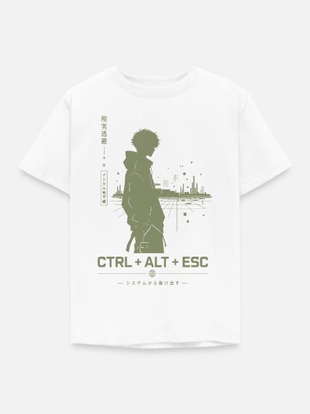 Ctrl+Alt+Esc Stadt-Silhouette - Kinder T-Shirt - Weiß