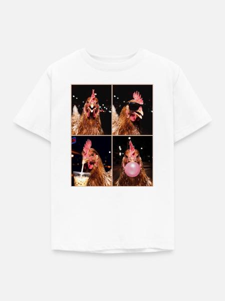 Hühner Huhn - Kinder T-Shirt - Weiß