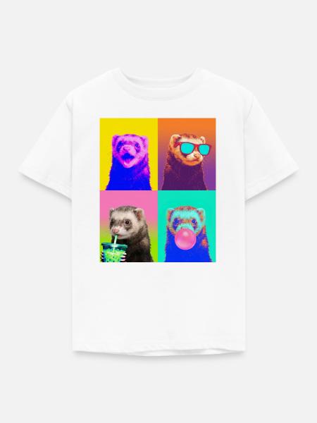 Ferret Frettchen - Kinder T-Shirt - Weiß