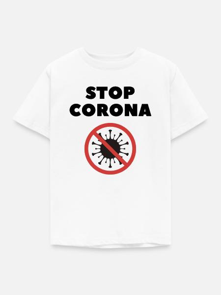 STOP CORONA - Kinder T-Shirt - Weiß