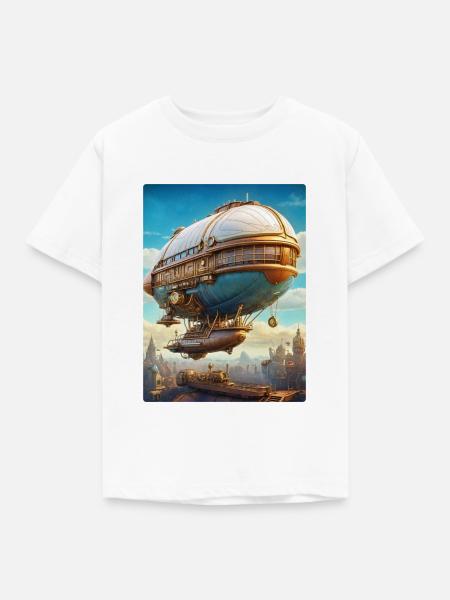 Steampunk Luftschiff 1.1 - Kinder T-Shirt - Weiß