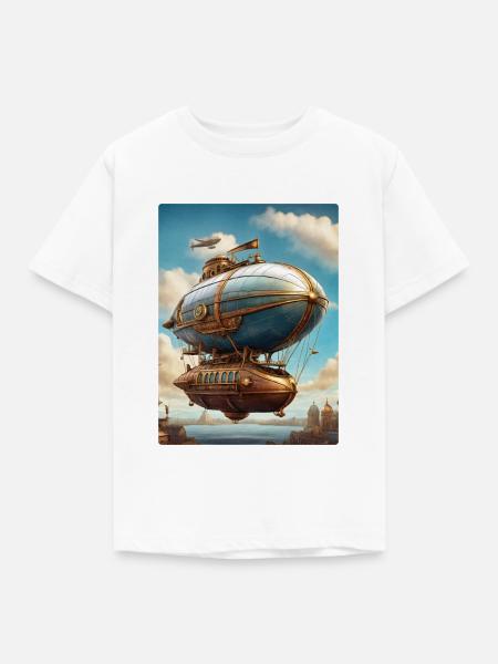 Steampunk Luftschiff 1.10 - Kinder T-Shirt - Weiß
