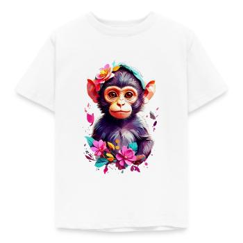 Monkey Monkey V1 24 16 - Kids' T-Shirt - white - Front - AI Model Kid Male (0cm)