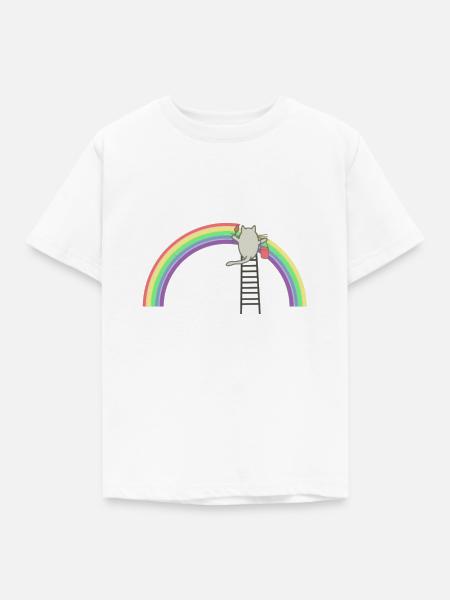 Regenbogen - Kinder T-Shirt - Weiß