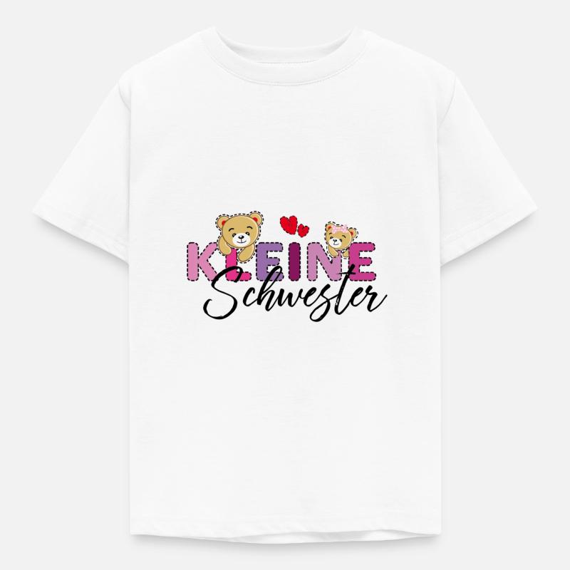Kleine Schwester Teddy - Kinder T-Shirt - Weiß