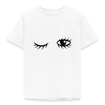 T-shirt avec des yeux et des cils - T-shirt Enfant - blanc - Devant - AI Model Kid Male (0cm)