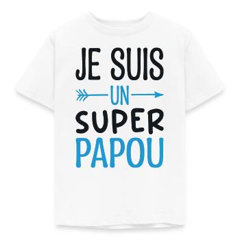 Ich bin ein Super-Papua - Papua-Humor Lustiges Geschenk - Kinder T-Shirt - Weiß - Vorne - AI Model Kid Male (0cm)